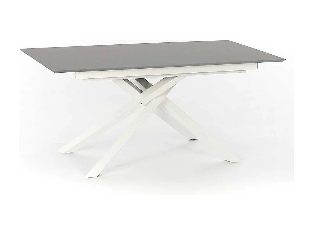 Esszimmer Tisch in Weiß und Hellgrau Kopfauszug