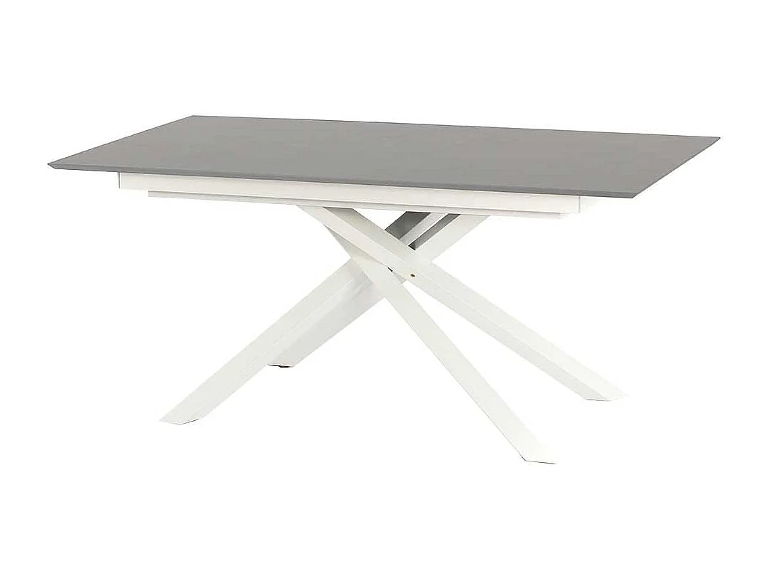 Esszimmer Tisch in Weiß und Hellgrau Kopfauszug