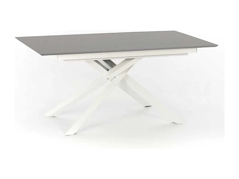 Esszimmer Tisch in Weiß und Hellgrau Kopfauszug