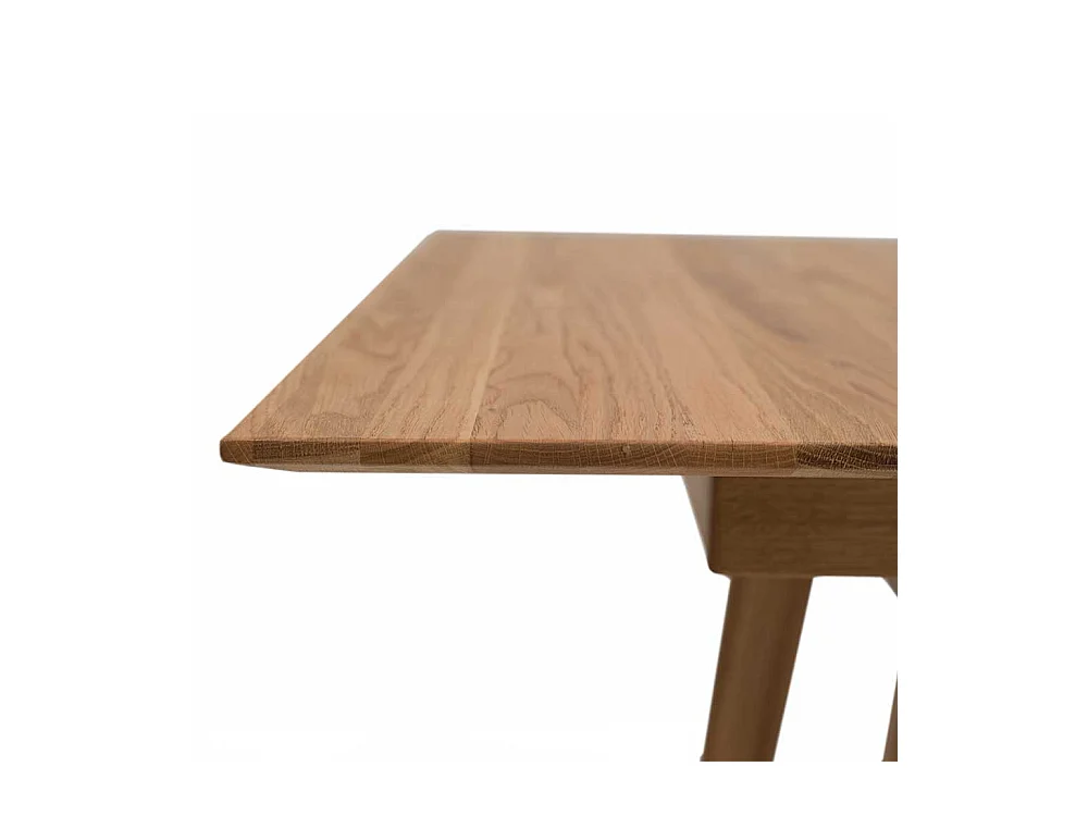 Holz Ausziehtisch aus Eiche Massivholz Bügelgestell