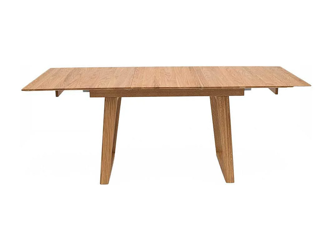 Holz Ausziehtisch aus Eiche Massivholz Bügelgestell