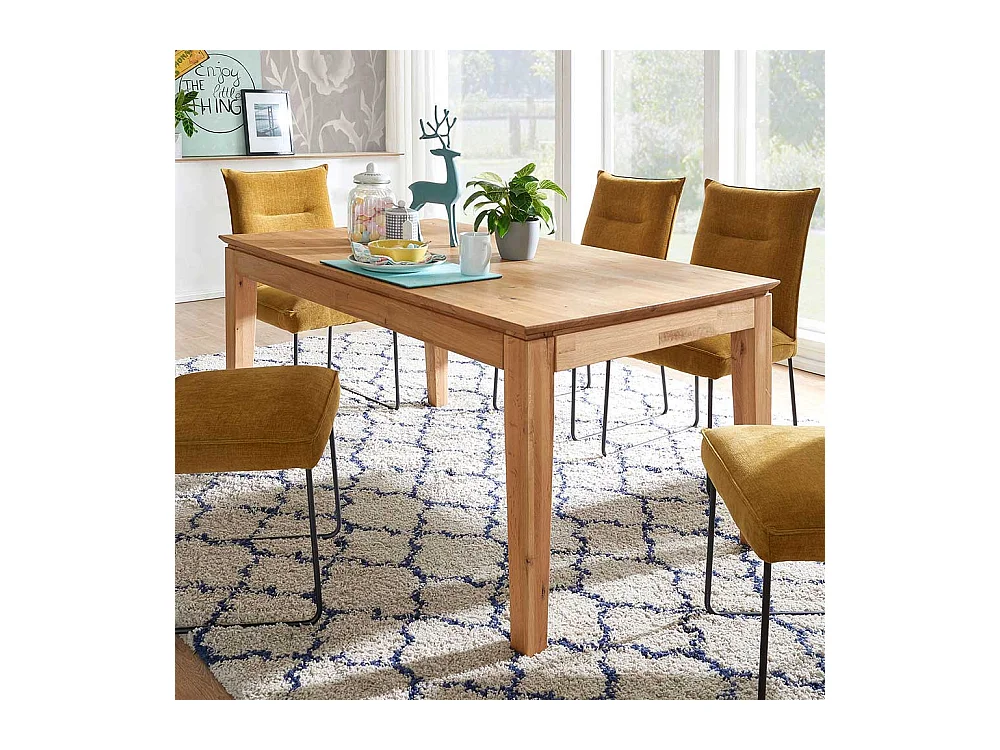 Holztischmassiv aus Wildeiche Butterflyauszug