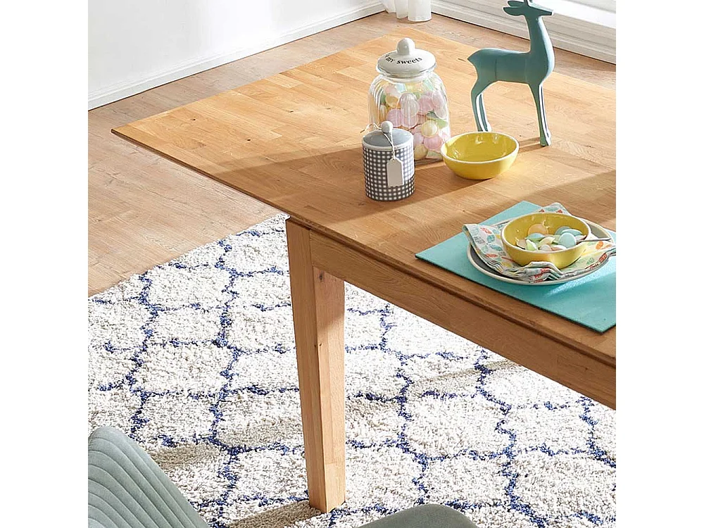 Holztischmassiv aus Wildeiche Butterflyauszug