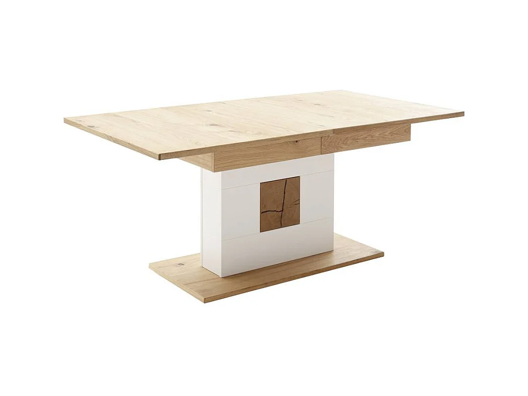 Esstisch Esszimmertisch in Soft White und Wildeichefarben