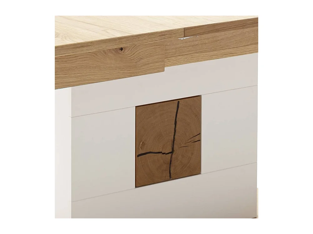 Esstisch Esszimmertisch in Soft White und Wildeichefarben