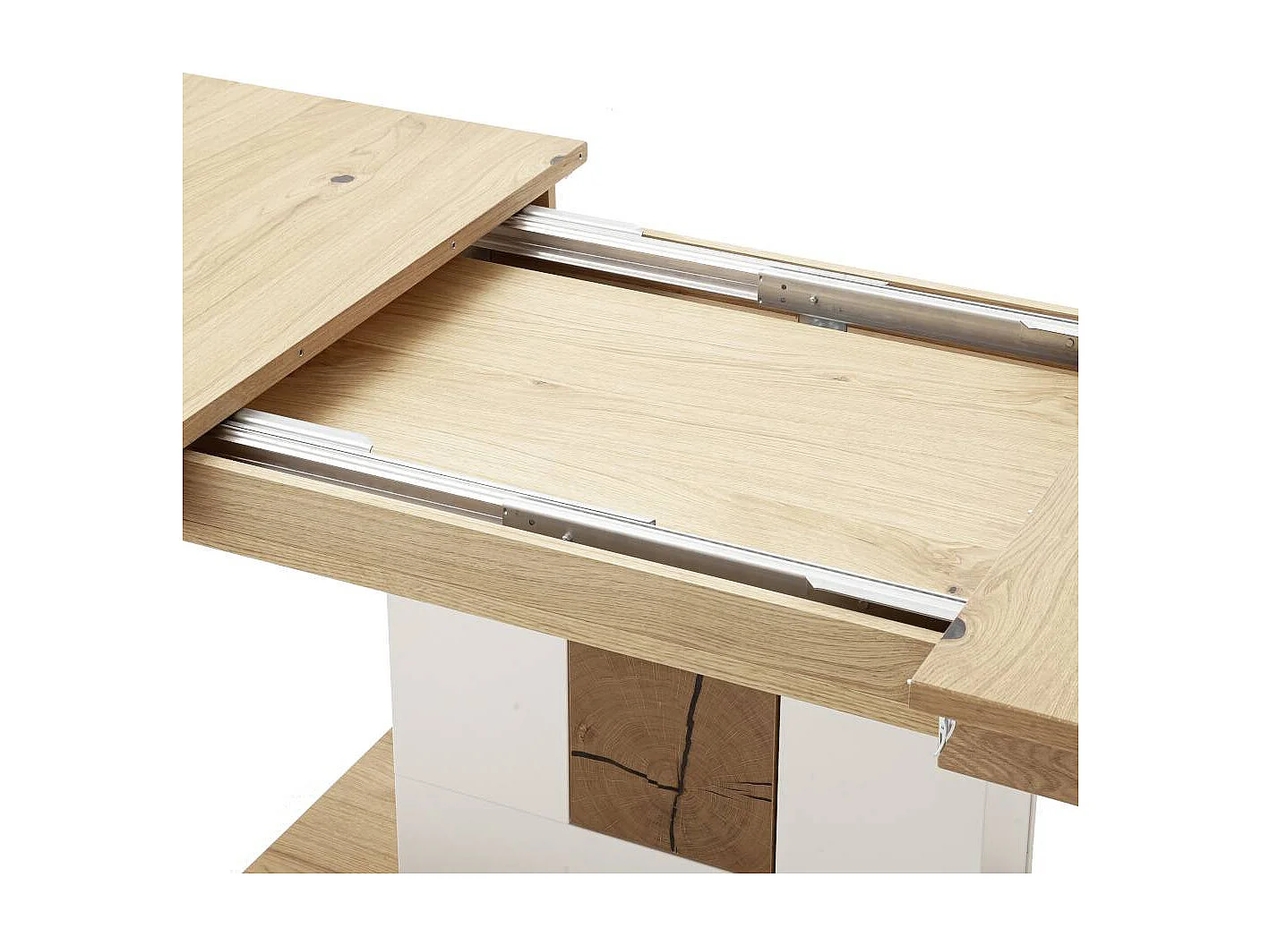 Esstisch Esszimmertisch in Soft White und Wildeichefarben