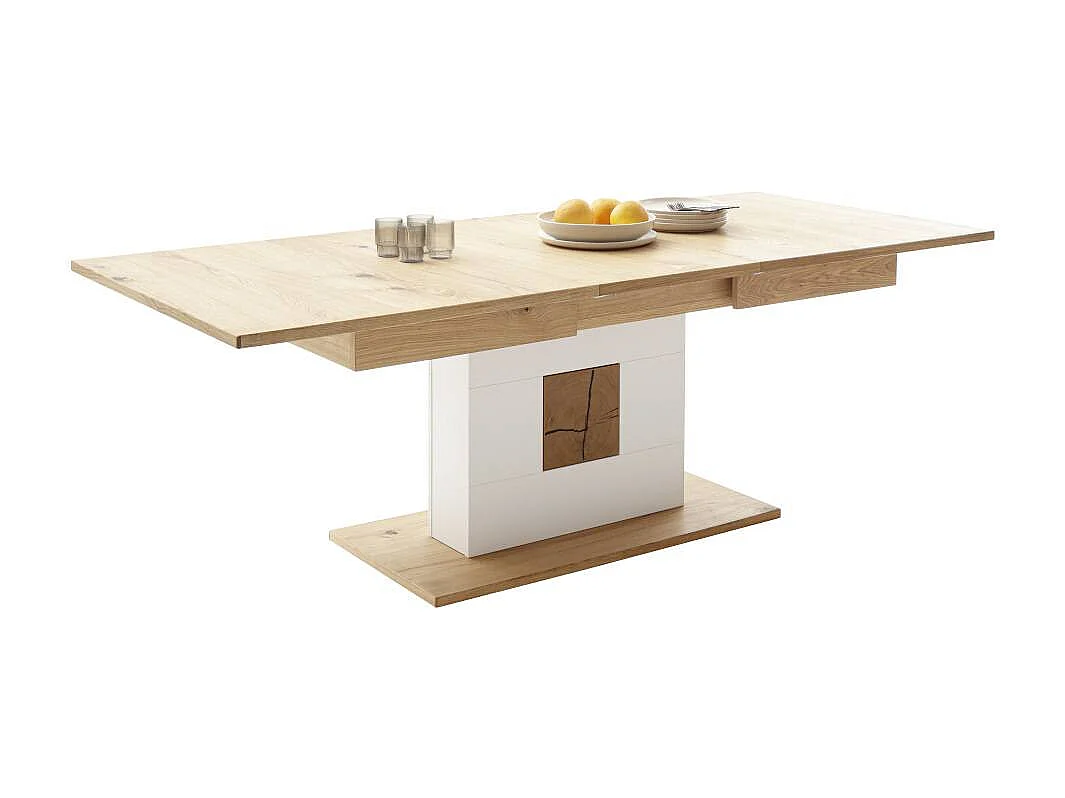 Esstisch Esszimmertisch in Soft White und Wildeichefarben