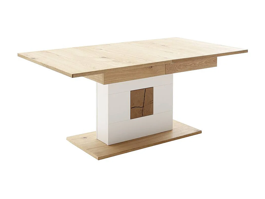 Esstisch Esszimmertisch in Soft White und Wildeichefarben