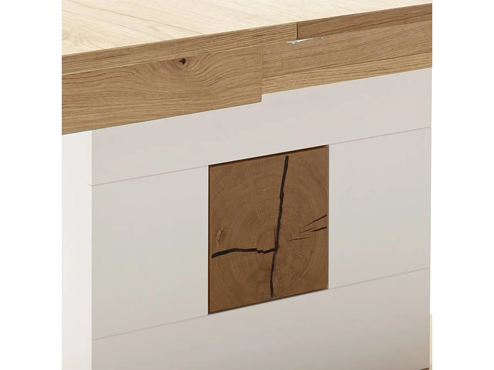 Esstisch Esszimmertisch in Soft White und Wildeichefarben