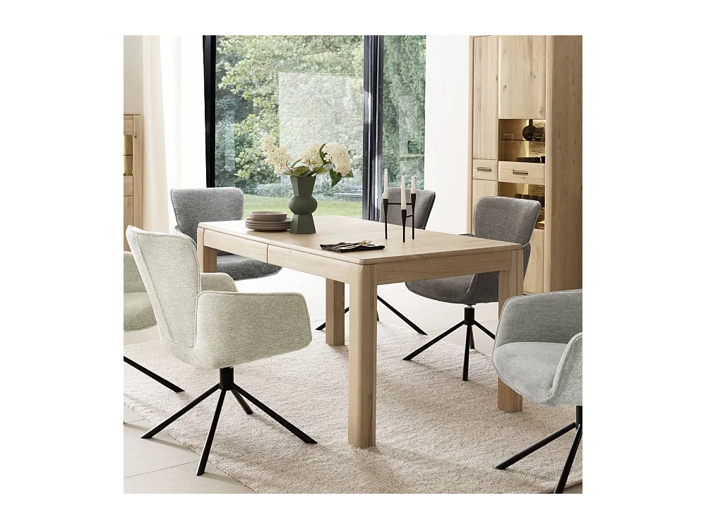 Esstisch Ausziehtisch mit Kulissenauszug und zwei Einlegeplatten