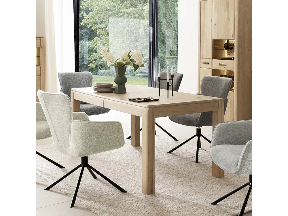 Esstisch Ausziehtisch mit Kulissenauszug und zwei Einlegeplatten