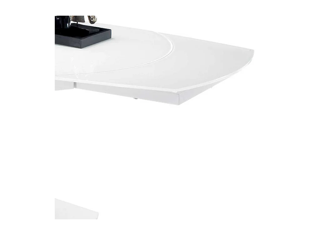 Esszimmertisch in Weiß Glasplatte Edelstahl