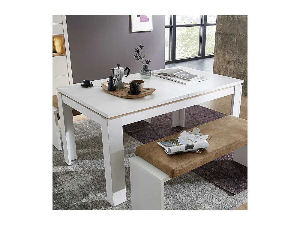 Ausziehtisch in Weiß Mittelauszug