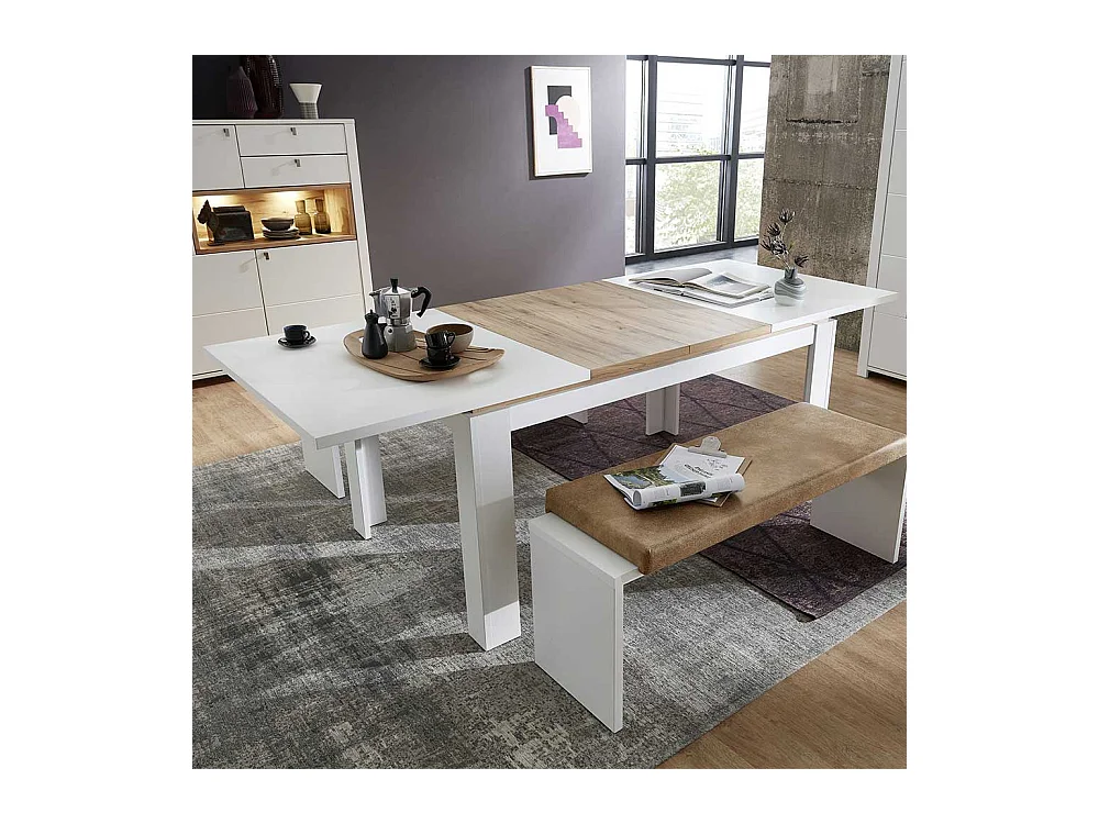 Ausziehtisch in Weiß Mittelauszug