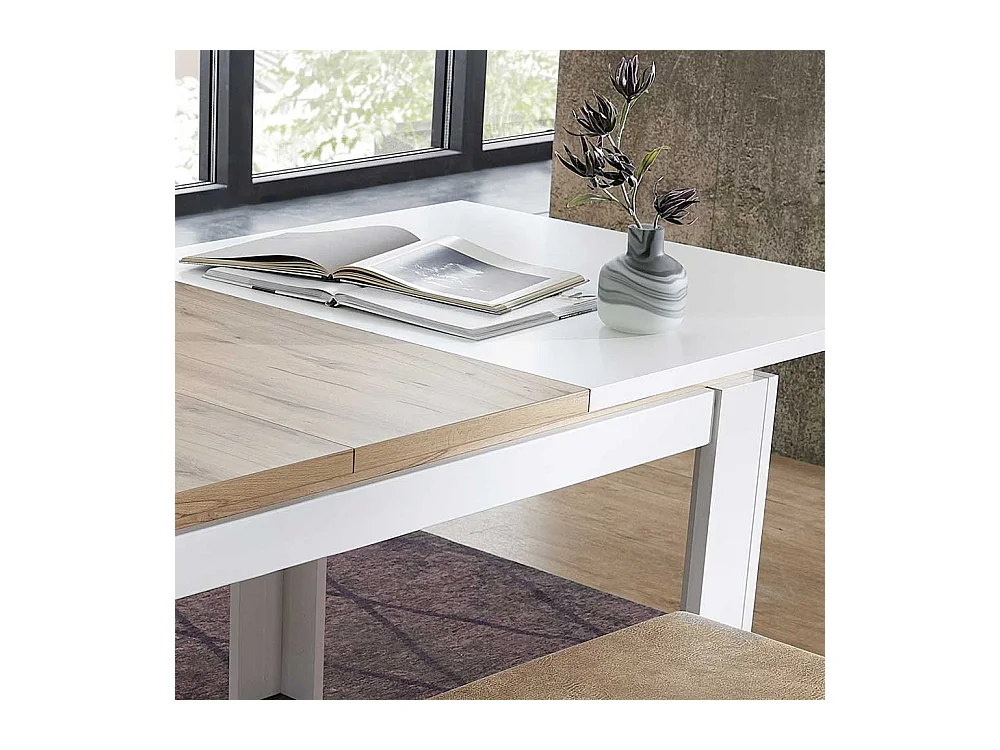 Ausziehtisch in Weiß Mittelauszug