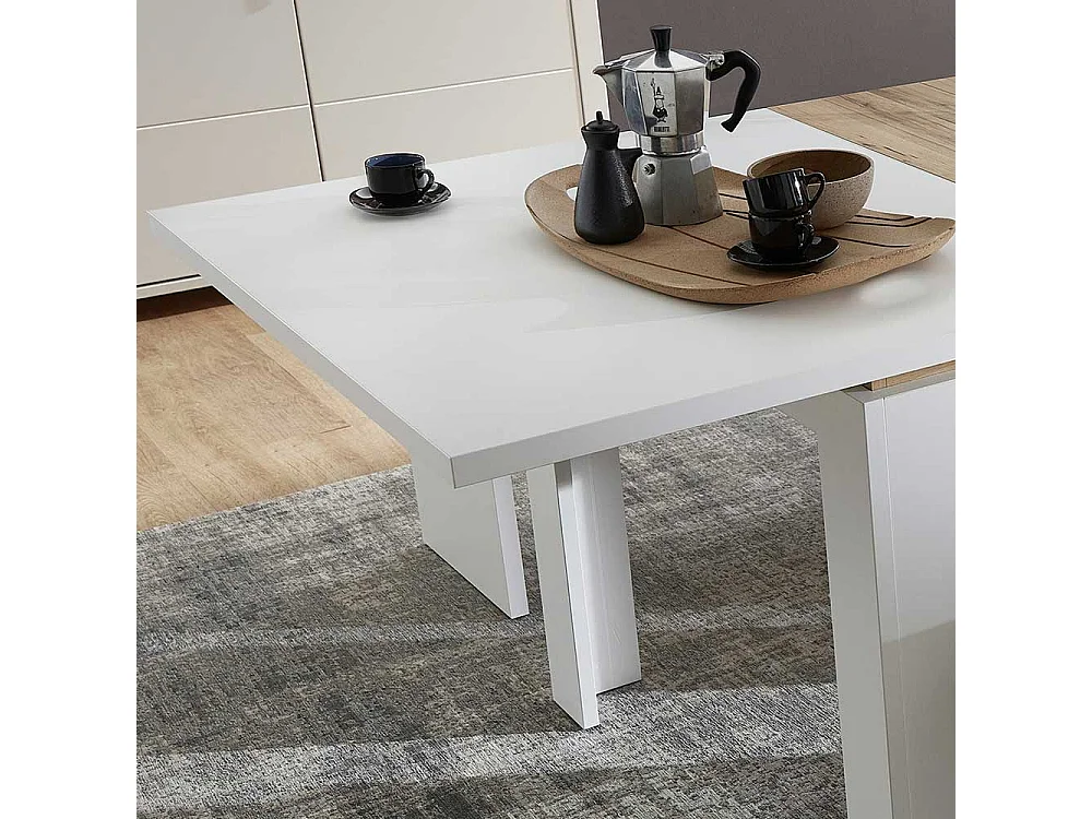 Ausziehtisch in Weiß Mittelauszug