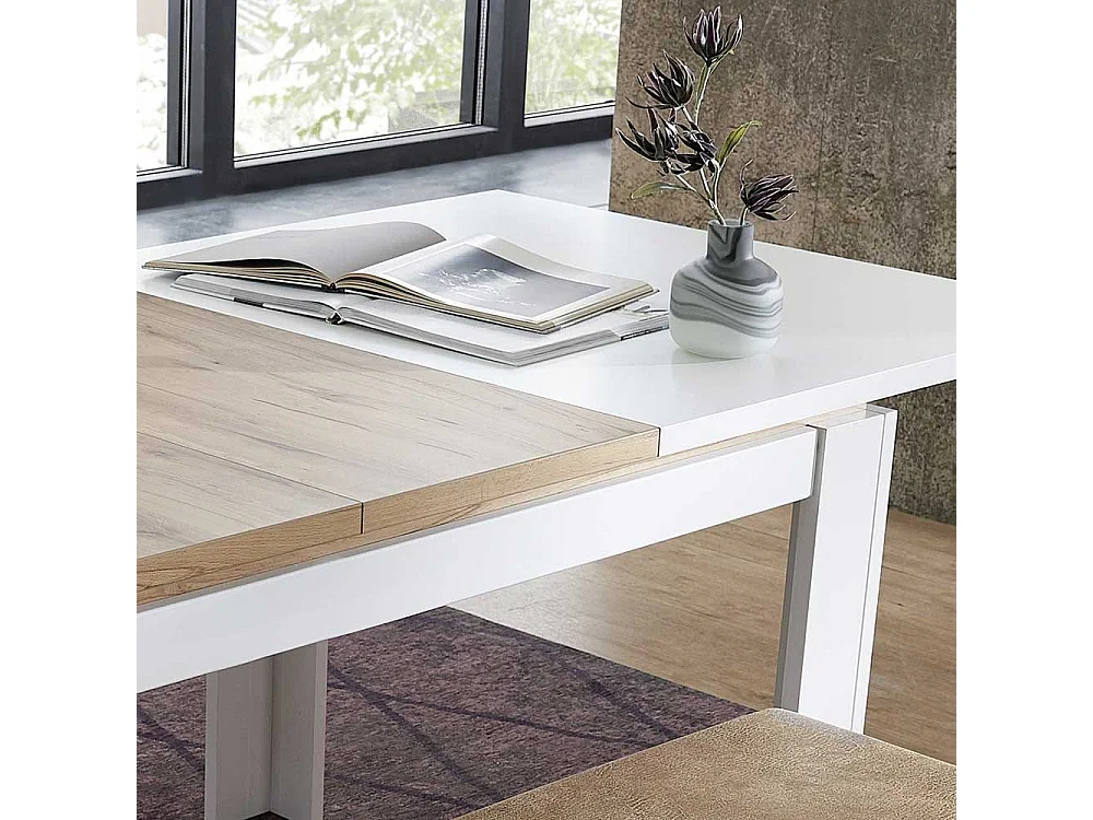 Ausziehtisch in Weiß Mittelauszug