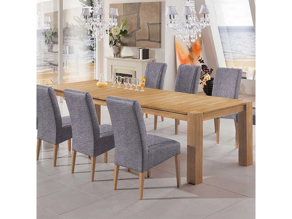 Esszimmertisch aus Kernbuche Massivholz mit Kulissenauszug