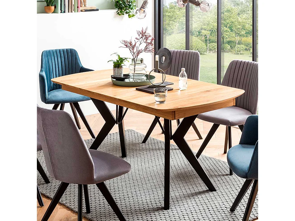 Mittelauszug Tisch in Eichefarben Schwarz