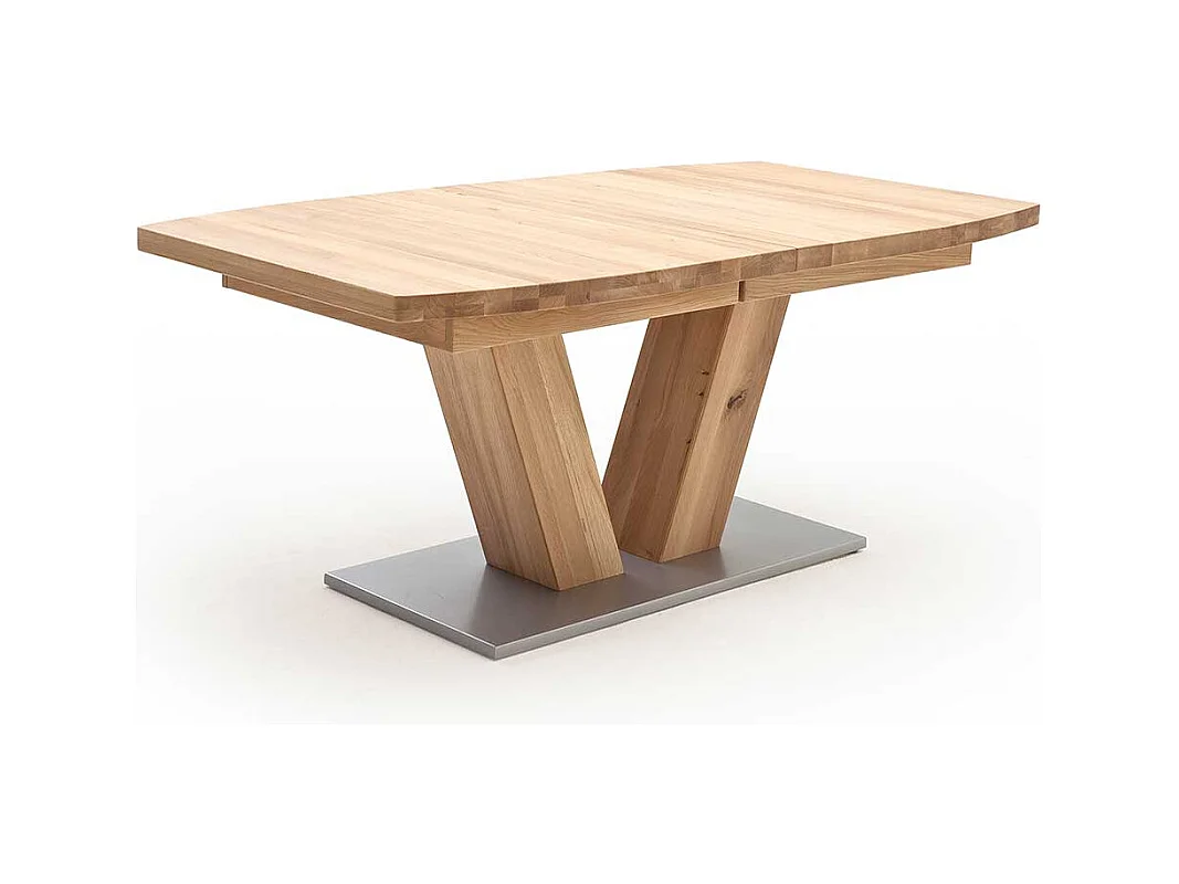 Ausziehtisch aus Eiche Massivholz Metall