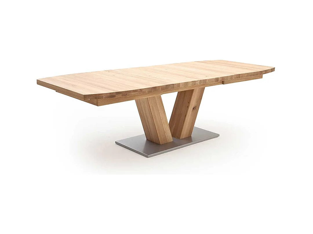 Ausziehtisch aus Eiche Massivholz Metall
