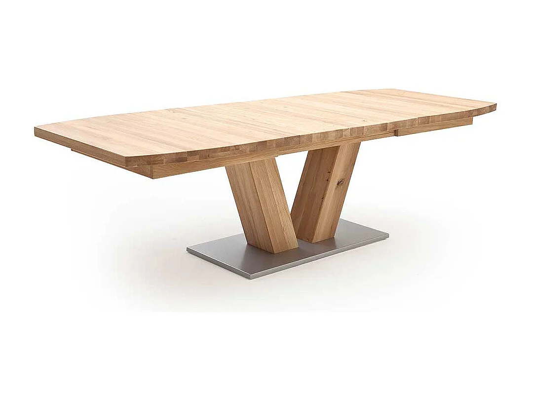 Ausziehtisch aus Eiche Massivholz Metall
