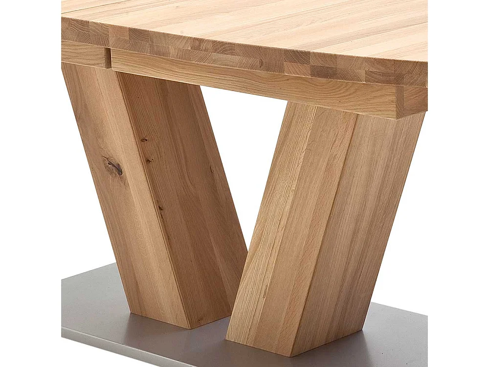 Ausziehtisch aus Eiche Massivholz Metall