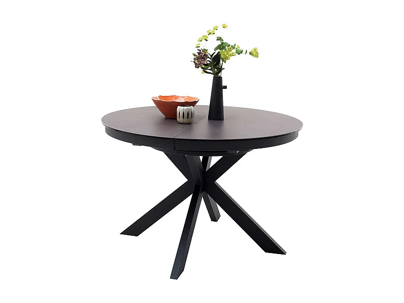 Esstisch in Schwarz und Anthrazit einer Einlegeplatte