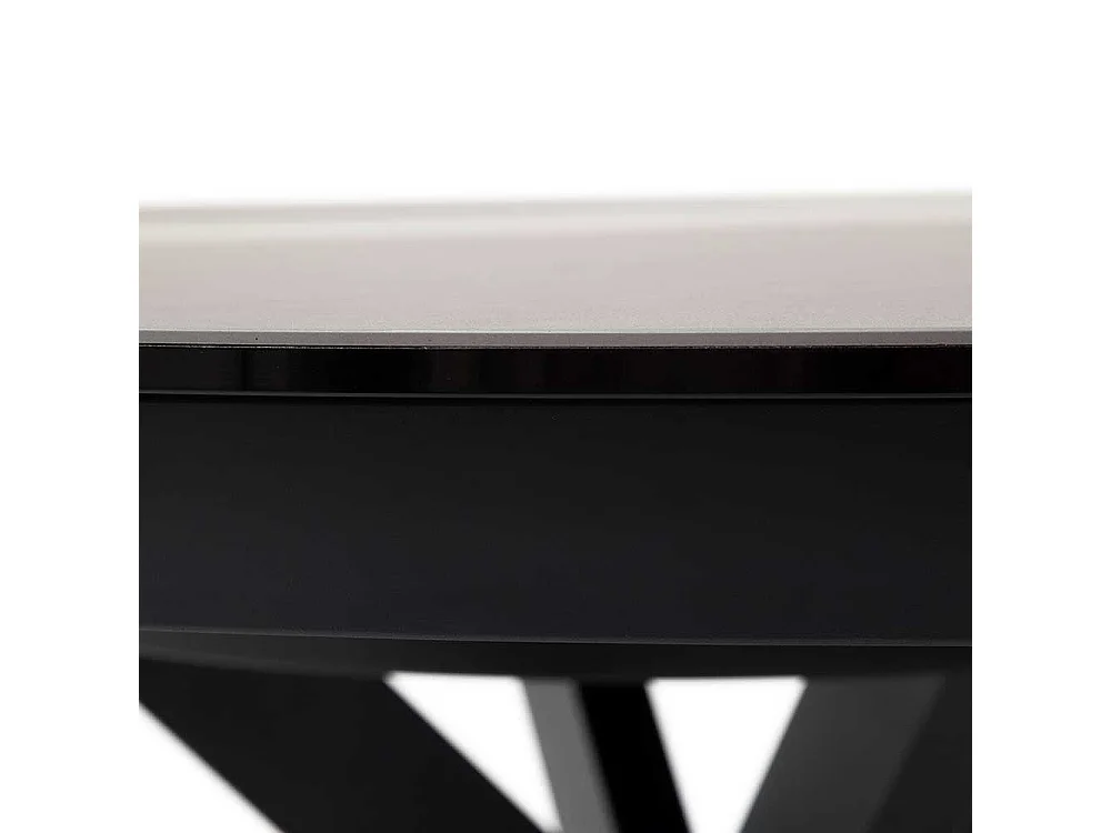 Esstisch in Schwarz und Anthrazit einer Einlegeplatte