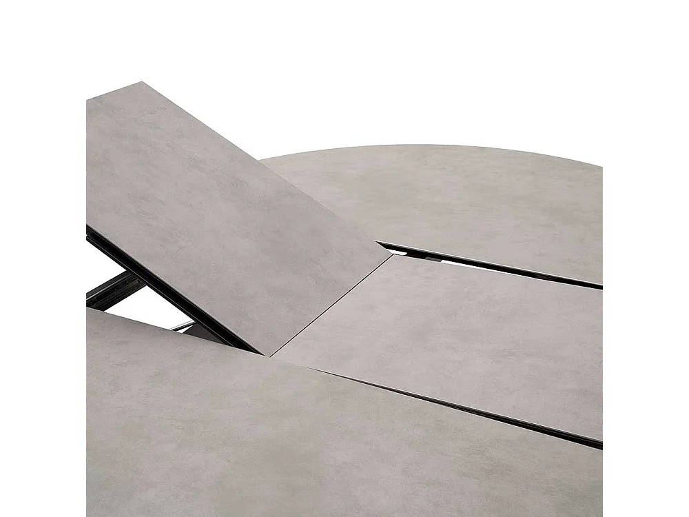 Esstisch in Schwarz und Anthrazit einer Einlegeplatte