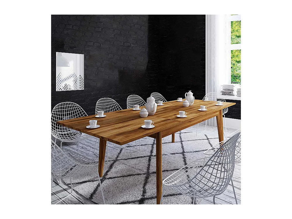 Tisch aus Wildeiche Massivholz 100 cm tief