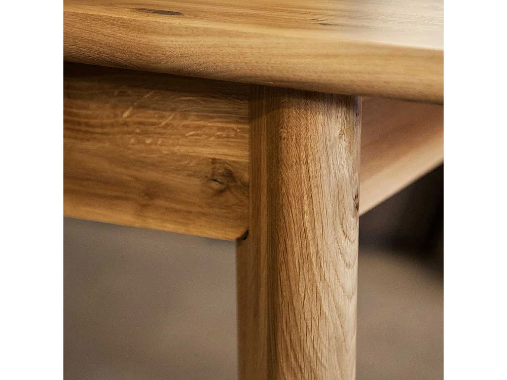 Tisch aus Wildeiche Massivholz 100 cm tief