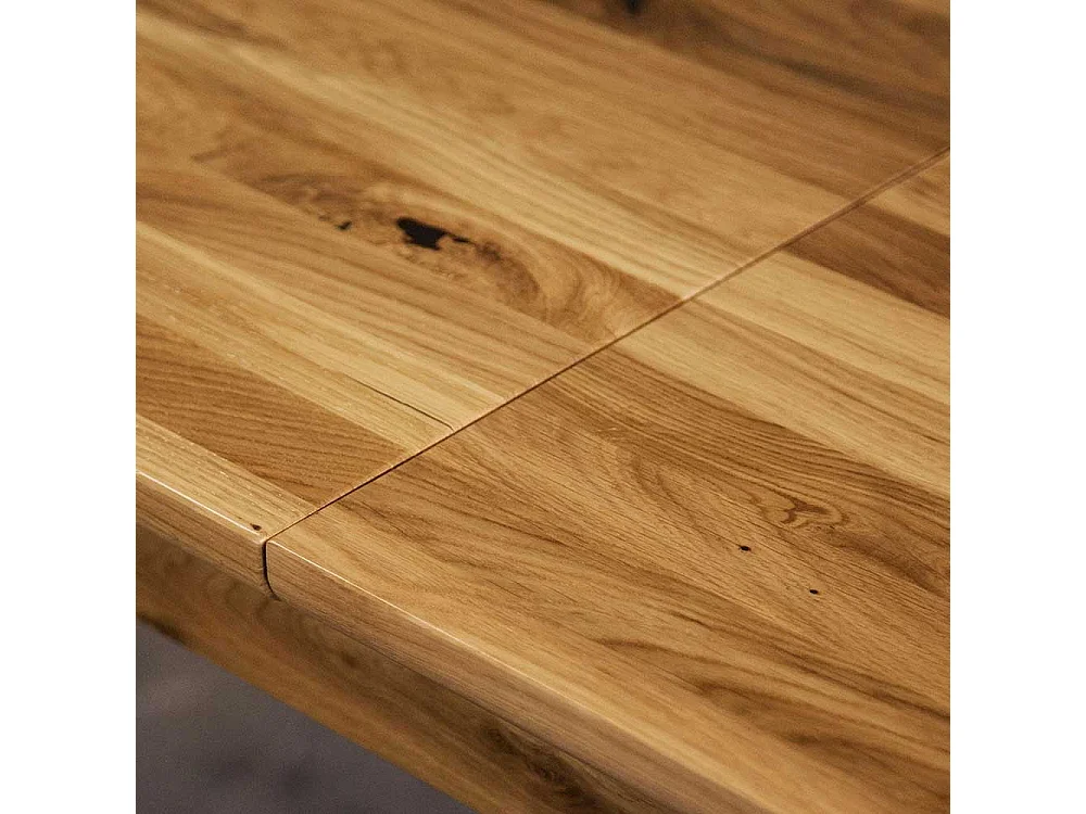 Tisch aus Wildeiche Massivholz 100 cm tief