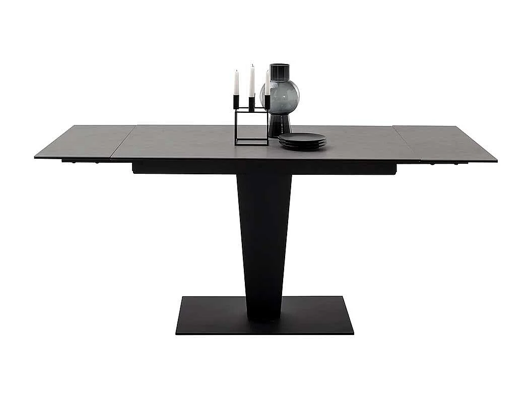Ausziehtisch schwarz modern aus Sicherheitsglas - Keramik Metall