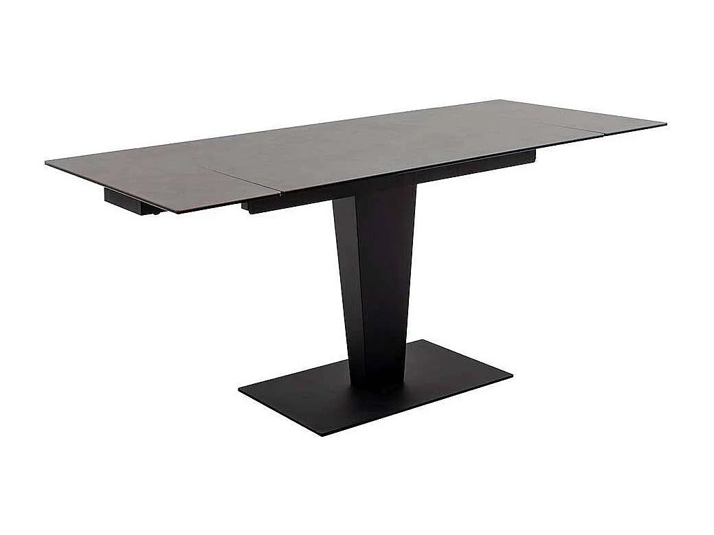 Ausziehtisch schwarz modern aus Sicherheitsglas - Keramik Metall