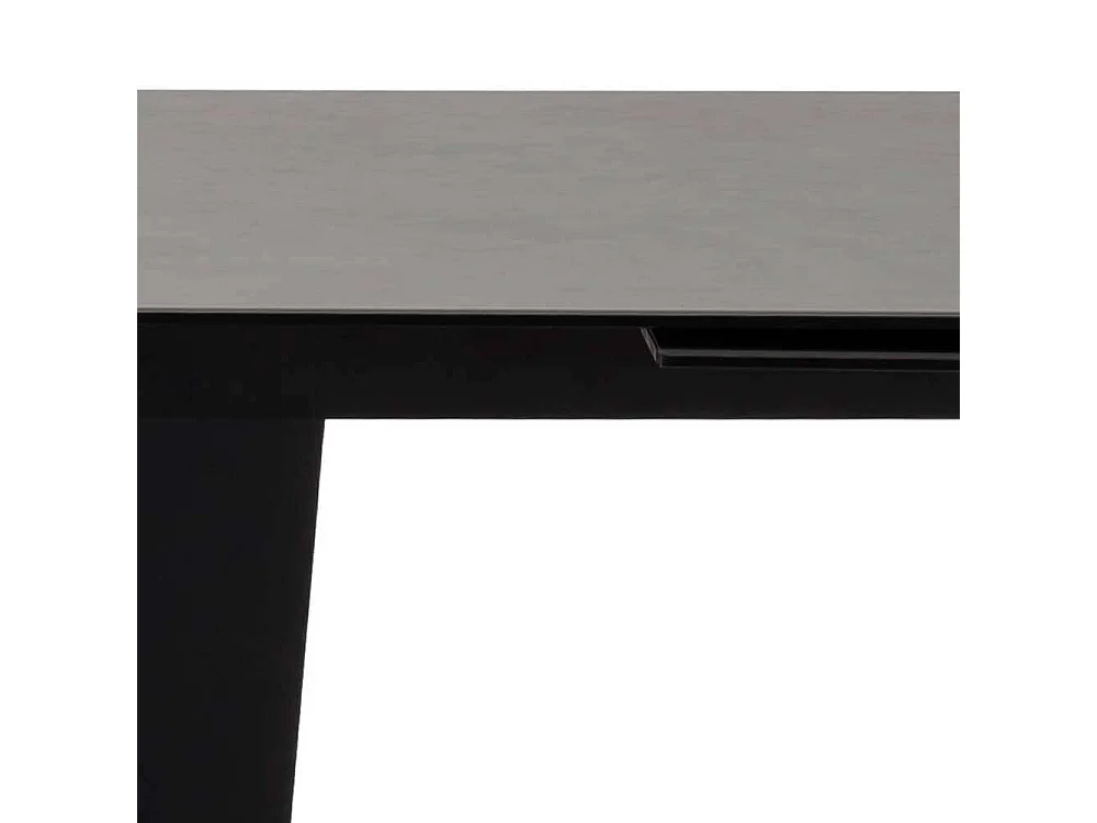 Ausziehtisch schwarz modern aus Sicherheitsglas - Keramik Metall