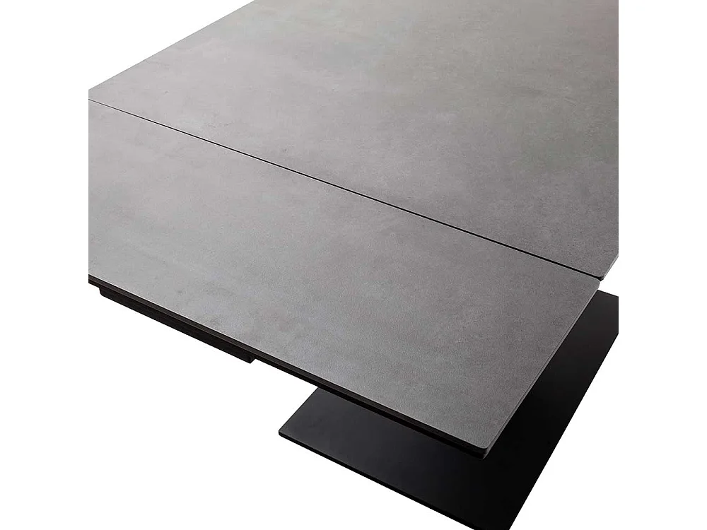 Ausziehtisch schwarz modern aus Sicherheitsglas - Keramik Metall