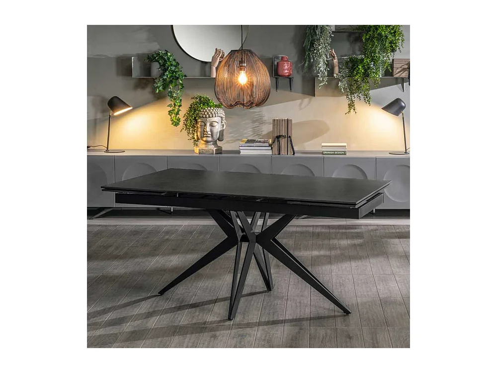 Hochwertiger Ausziehtisch mit Keramikplatte zwei Einlegeplatten