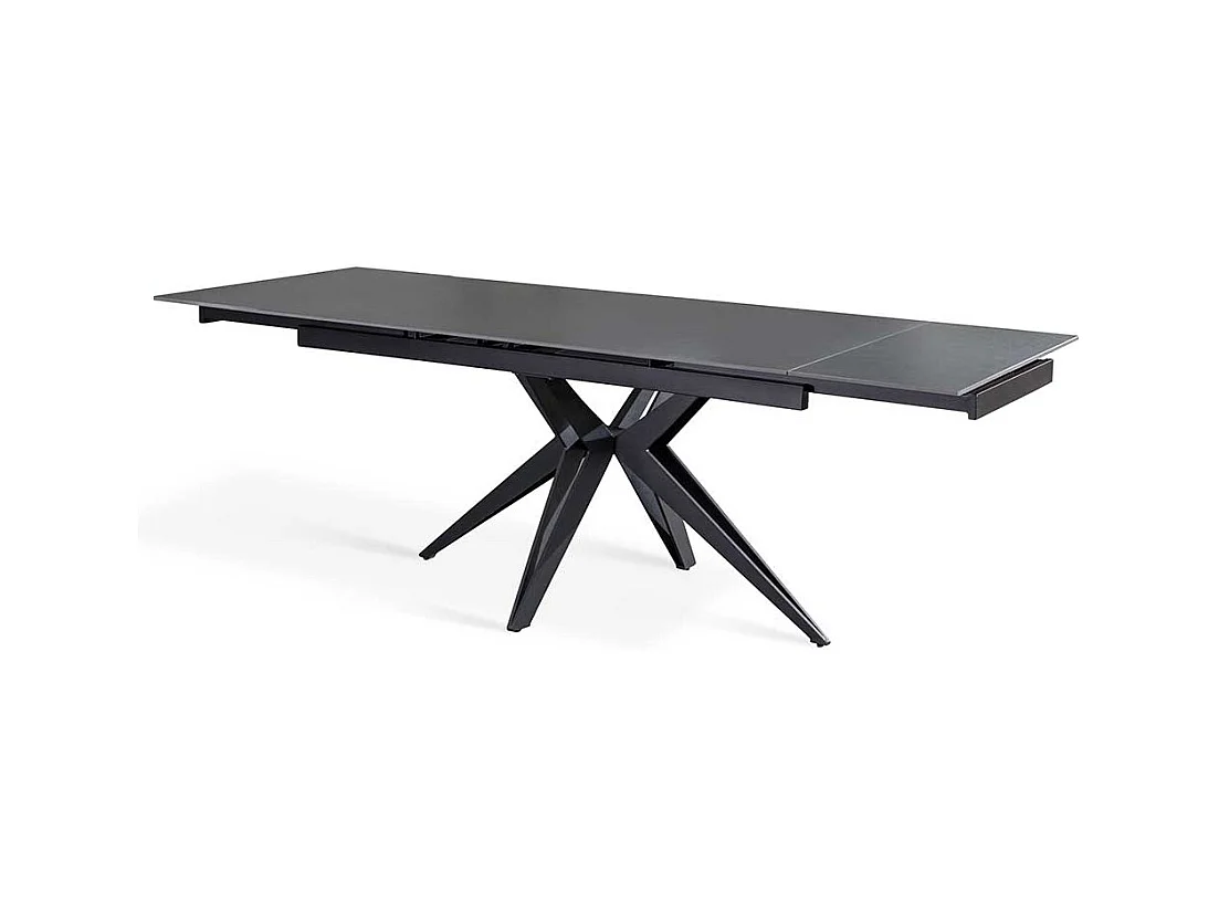 Hochwertiger Ausziehtisch mit Keramikplatte zwei Einlegeplatten