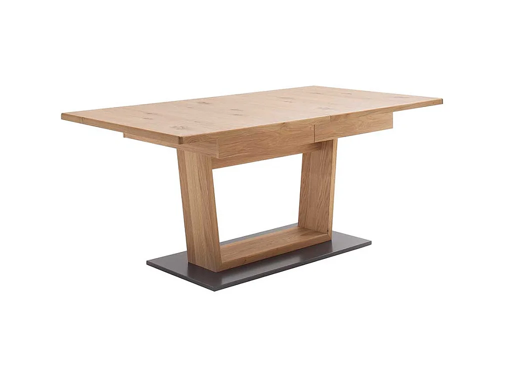Esszimmertisch in Eiche Bianco und Anthrazit Mittelauszug