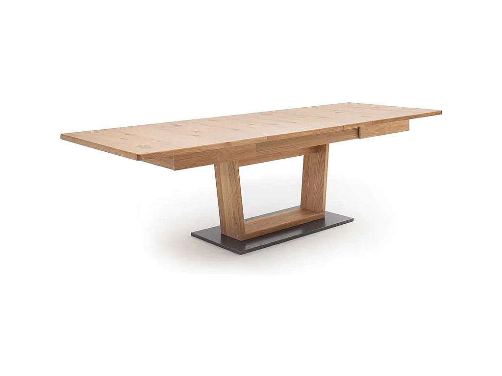 Esszimmertisch in Eiche Bianco und Anthrazit Mittelauszug