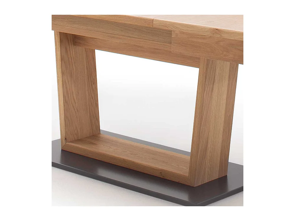 Esszimmertisch in Eiche Bianco und Anthrazit Mittelauszug