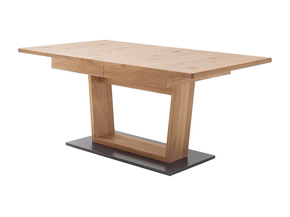 Esszimmertisch in Eiche Bianco und Anthrazit Mittelauszug