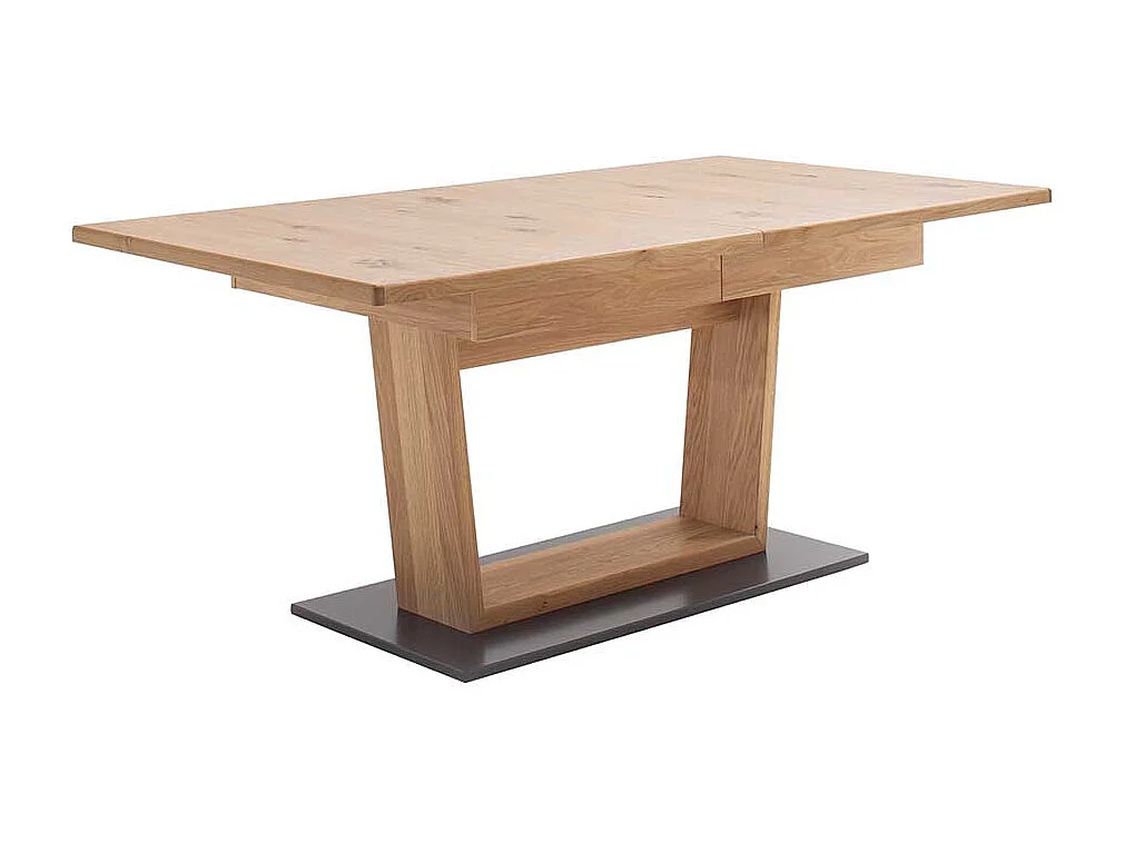 Esszimmertisch in Eiche Bianco und Anthrazit Mittelauszug