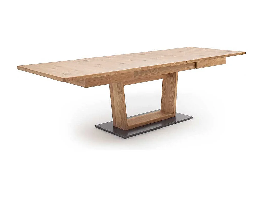 Esszimmertisch in Eiche Bianco und Anthrazit Mittelauszug