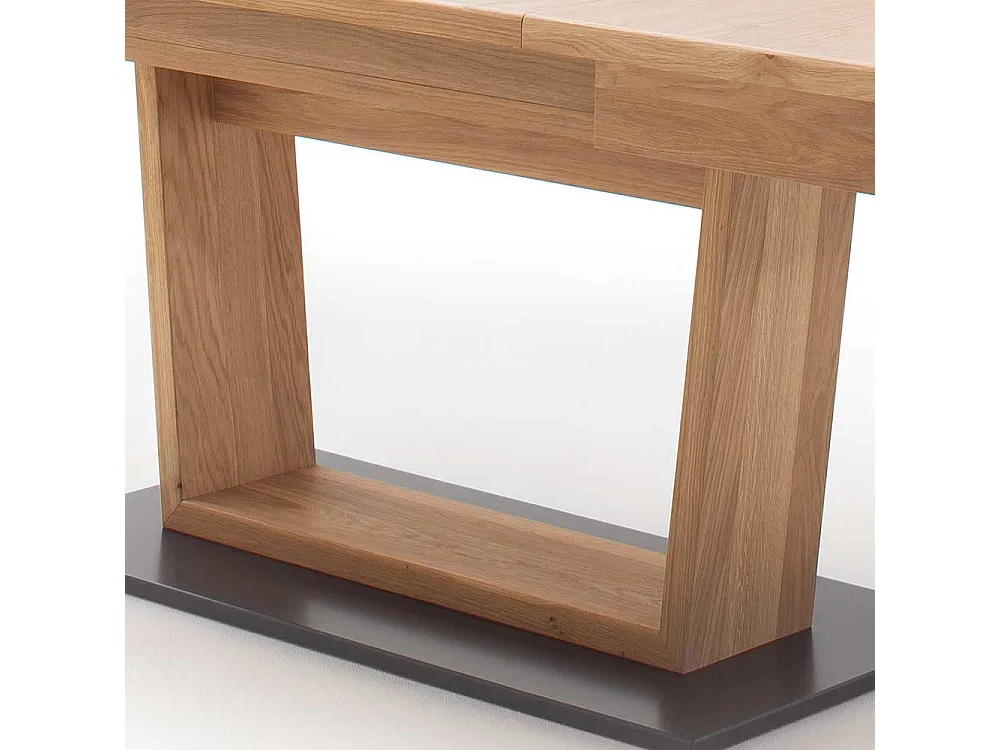 Esszimmertisch in Eiche Bianco und Anthrazit Mittelauszug