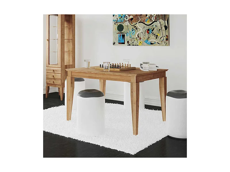 Esszimmertisch aus Wildeiche Massivholz verlängerbar