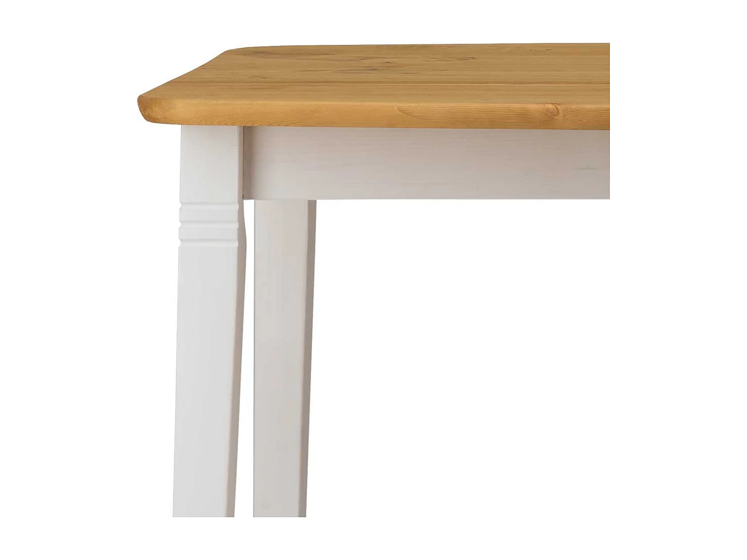 Küchen Tisch in Weiß und Kieferfarben Kulissenauszug