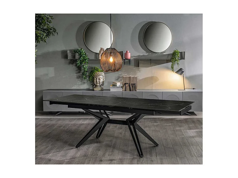 Luxus Esstisch mit Keramikplatte zwei Einlegeplatten