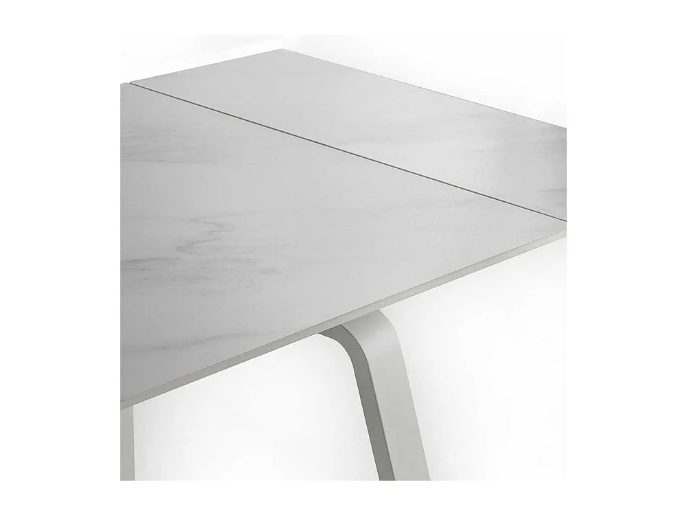 Esszimmertisch mit zwei Einlegeplatten Hellgrau & Weiß